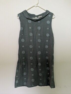Lina Tomei Dress Linen Italy Teal Medium